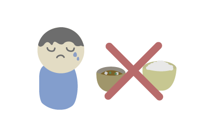 ご飯が食べられない子供の写真