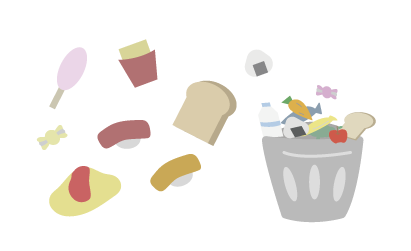 食べられる食品が捨てられる写真