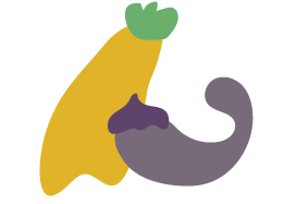 形が規格外である野菜のイラスト