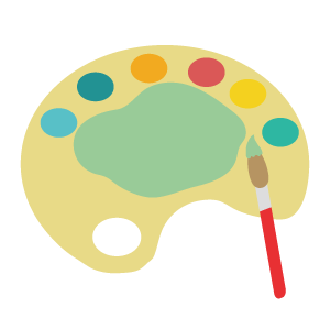 テーマカラーを表したパレットのイラスト