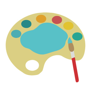 テーマカラーを表したパレットのイラスト