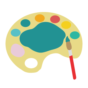 テーマカラーを表したパレットのイラスト