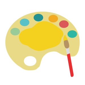 テーマカラーを表したパレットのイラスト